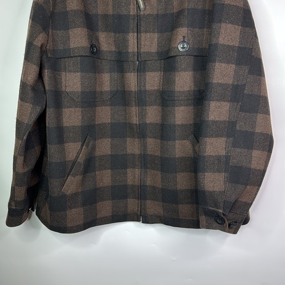 Vintage Irish Setter Brown Black Plaid Wool Blend Field Jacket Size XL - Picture 3 of 9